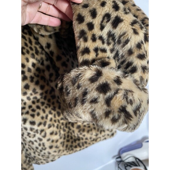 Vintage 1980's IZZI Outerwear Faux Leopard Fur Coat Jacket Plush, Women’s L - Picture 7 of 16